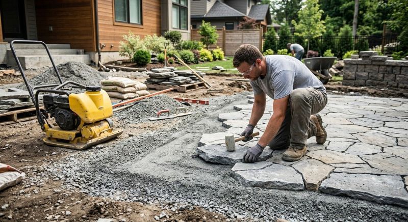 Sandstone Pavers Installation in Boston, MA